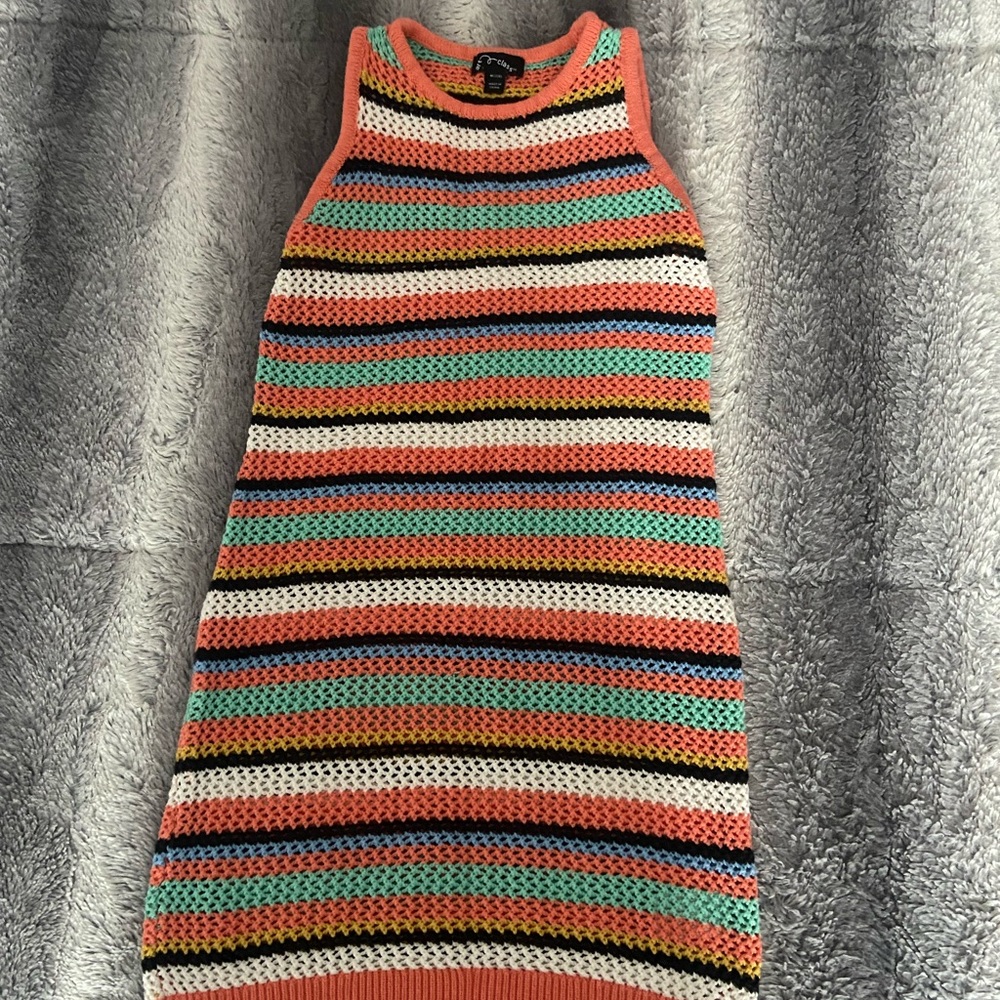 Colorful Striped Crochet Dress